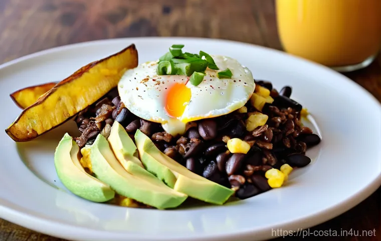코스타리카 가요 핀토 만드는 법 - **A Vibrant Costa Rican "Soda" Scene:**
    An inviting wide shot of a traditional Costa Rican "soda...