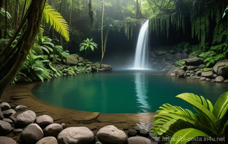 코스타리카 코스타리카 화산 트레킹 추천 - A breathtaking wide shot of a person, seen from a slightly elevated perspective, confidently hiking ...