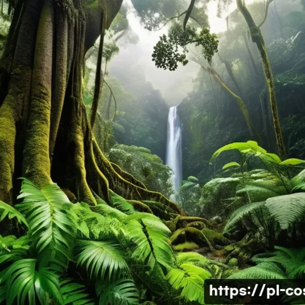 코스타리카 코르코바도 국립공원 - **The Majestic Jungle Canopy of Corcovado**
    "A breathtaking and hyper-realistic photograph captu...